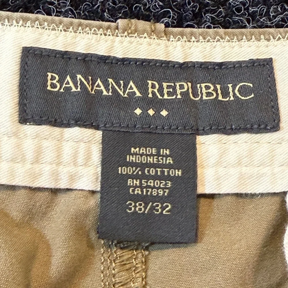 Banana Republic Mens Khaki Cargo Pants 38x32 Tan Cotton Straight Leg 262165